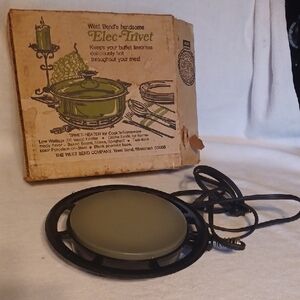 West Bend Electric Trivet Buffet Warmer Avocado Green